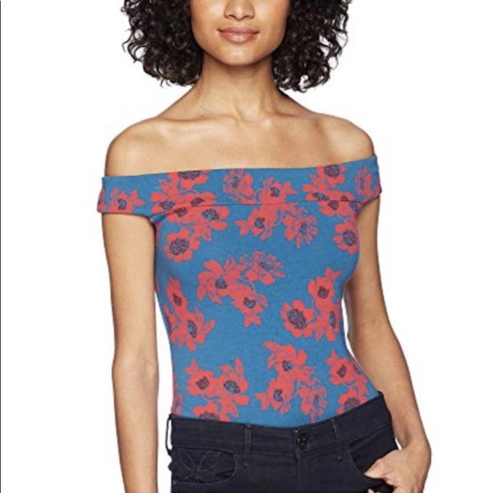 Free People Floral Off Shoulder Bodysuit